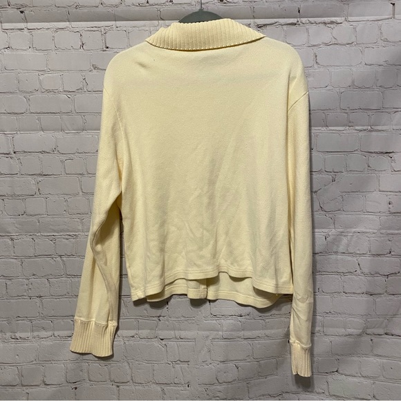 Eddie Bauer Women's Cream 100% Cotton Sweater Cardigan Button Up Size Large Tall - Picture 3 of 7